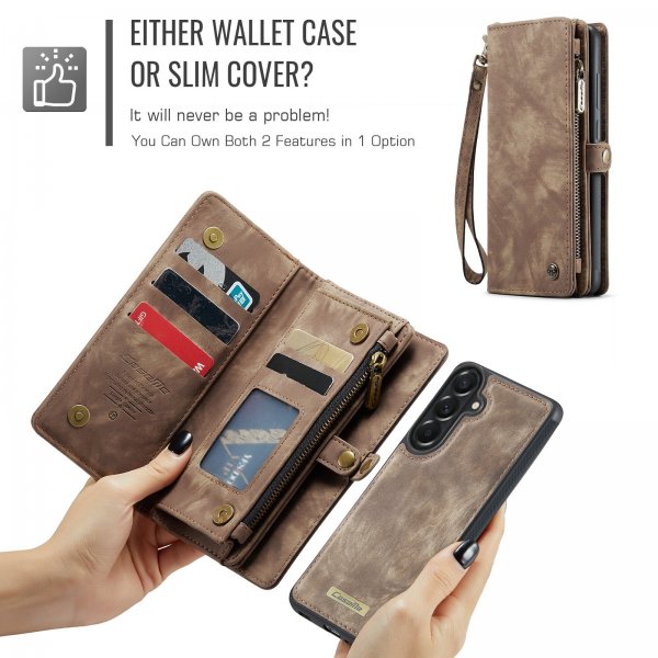 CaseMe Samsung Galaxy A57 Etui 008 Series Avtakbart Deksel Brun
