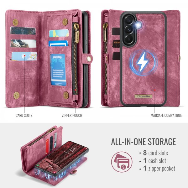 CaseMe Samsung Galaxy A57 Etui 008 Series Avtakbart Deksel Rød