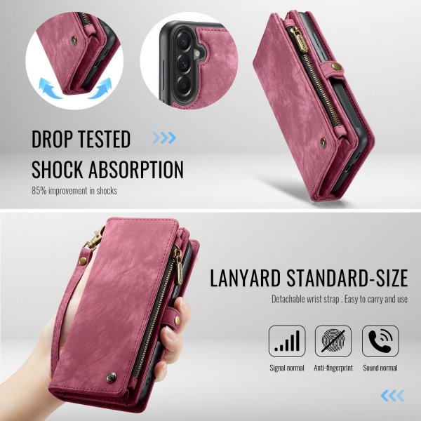 CaseMe Samsung Galaxy A57 Etui 008 Series Avtakbart Deksel Rød