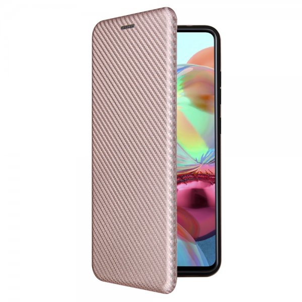 Samsung Galaxy A72 Etui Karbonfibertekstur Rosegull