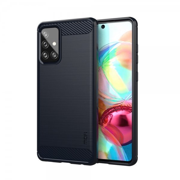 Mofi Samsung Galaxy A72 Deksel Børstet Karbonfibertekstur Blå