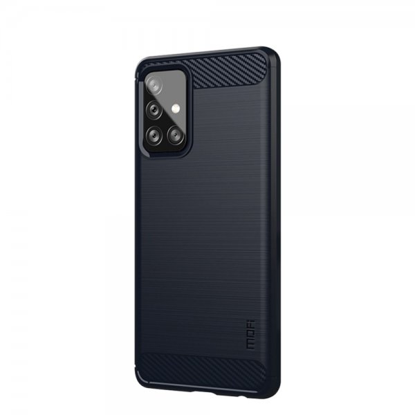 Mofi Samsung Galaxy A72 Deksel Børstet Karbonfibertekstur Blå
