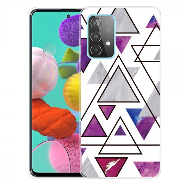 Samsung Galaxy A72 Deksel Marmortrekant Lilla Blå