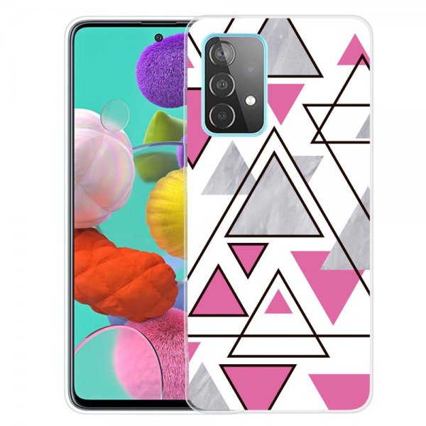 Samsung Galaxy A72 Deksel Marmortrekant Magenta