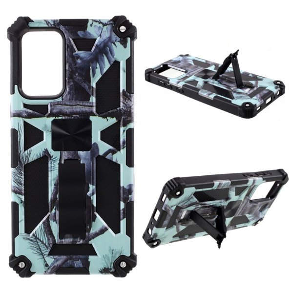 Samsung Galaxy A72 Deksel med Magnet Stativfunksjon Camouflage Lyse Blå