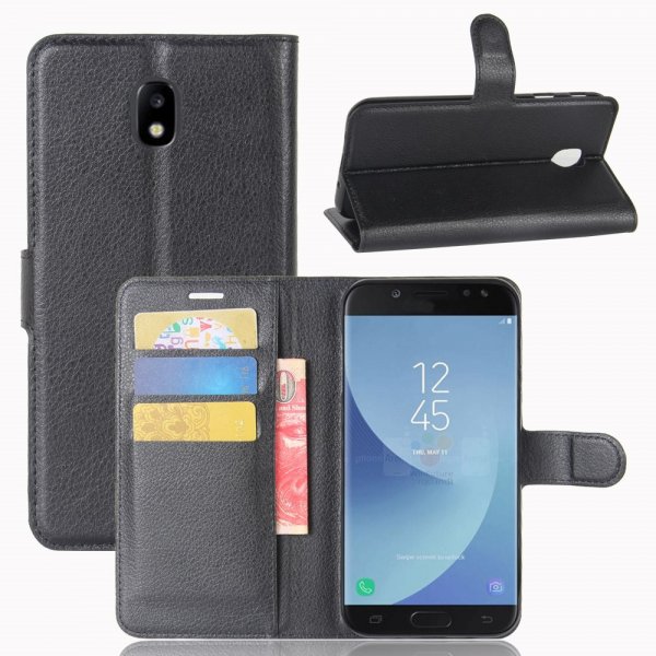 Samsung Galaxy J5 2017 Etui Litchi Svart