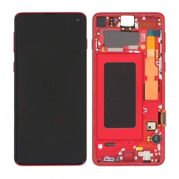 Samsung Samsung Galaxy S10 (SM-G973F) Skjerm med LCD Display Original - Rød