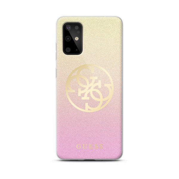 Guess Samsung Galaxy S20 Plus Deksel Glitter Circle Gull Rosa