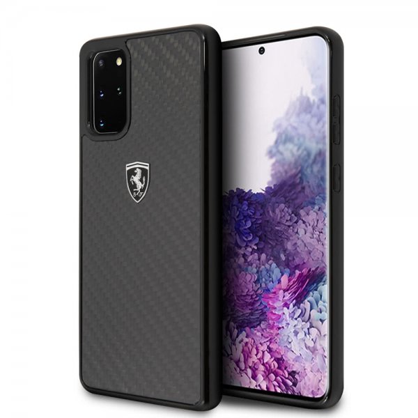 Ferrari Samsung Galaxy S20 Plus Deksel Karbonfibertekstur Svart