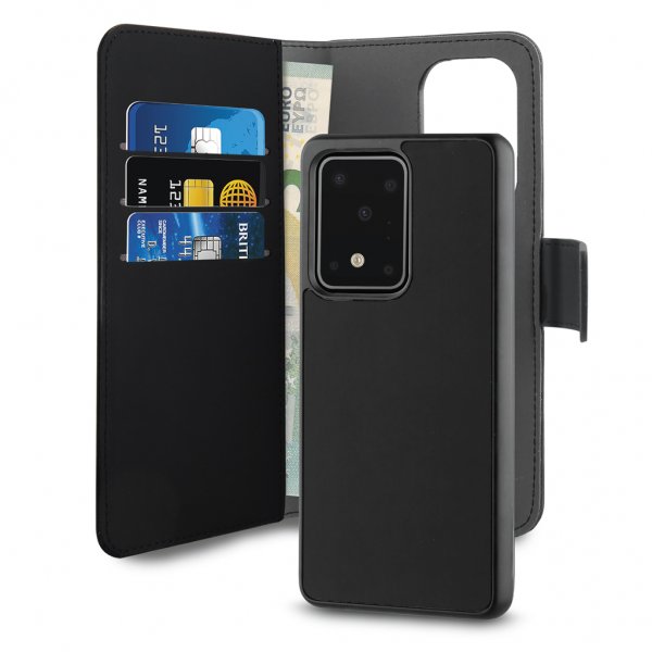 Puro Samsung Galaxy S20 Ultra Etui Wallet Detachable 2 in 2 Svart