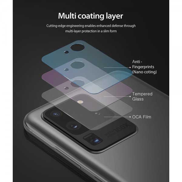 Ringke Samsung Galaxy S20 Ultra Kamerabeskytter Camera Protector Glass 3-pack