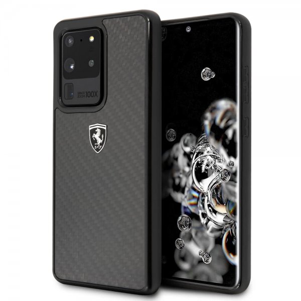 Ferrari Samsung Galaxy S20 Ultra Deksel Karbonfibertekstur Svart