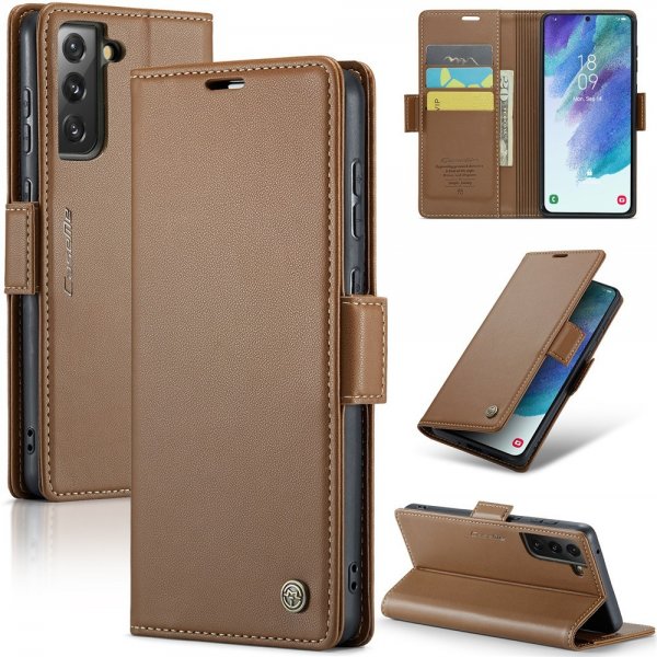 CaseMe Samsung Galaxy S21 FE Etui 023 Series Brun
