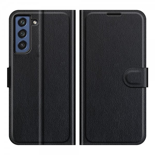 Samsung Galaxy S21 FE Etui Litchi Svart