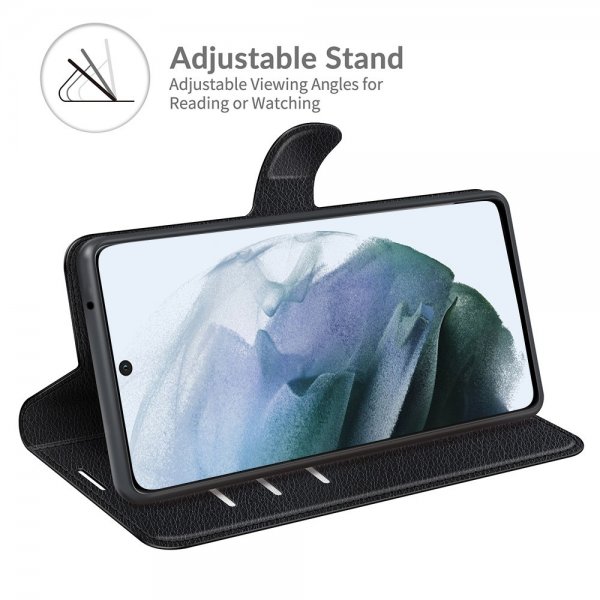 Samsung Galaxy S21 FE Etui Litchi Svart