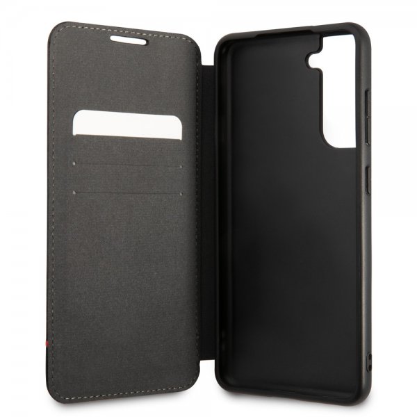 BMW Samsung Galaxy S21 FE Etui Tricolor Stripe Carbon Svart