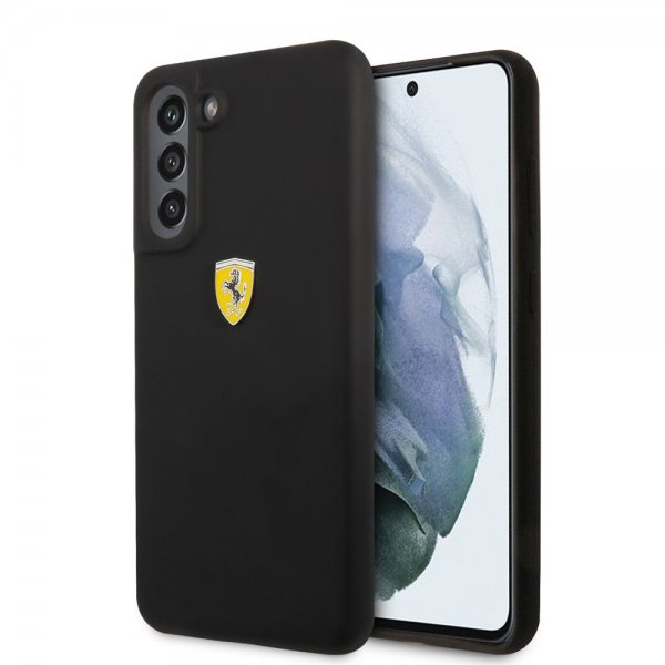 Ferrari Samsung Galaxy S21 FE Deksel Metal Logo Svart