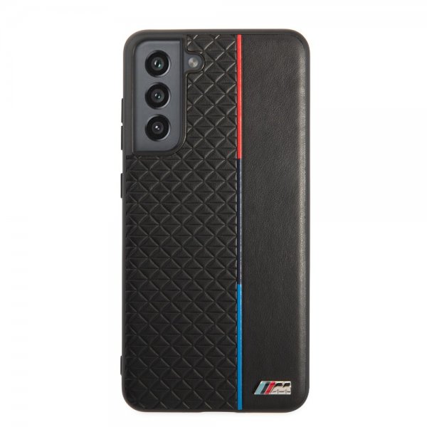 BMW Samsung Galaxy S21 FE Deksel Triangle Pattern & Tricolor Stripe Svart