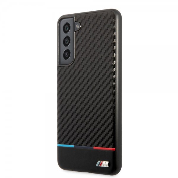 BMW Samsung Galaxy S21 FE Deksel Tricolor Stripe Carbon Svart