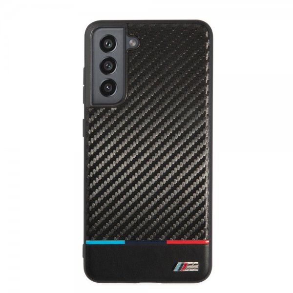 BMW Samsung Galaxy S21 FE Deksel Tricolor Stripe Carbon Svart
