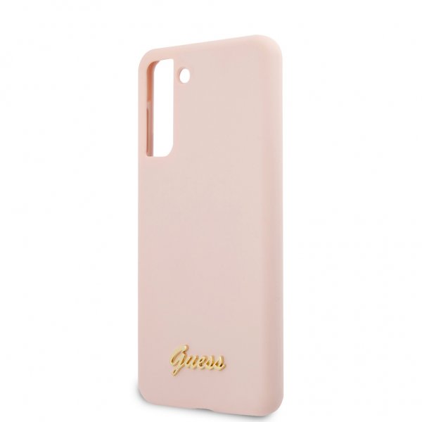 Guess Samsung Galaxy S21 Plus Deksel Metal Logo Rosa