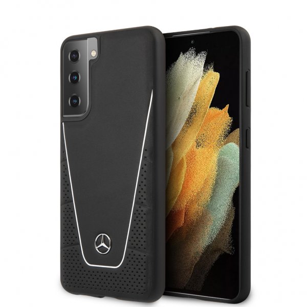 Mercedes Benz Samsung Galaxy S21 Deksel Logo Perforert Dynamic Svart