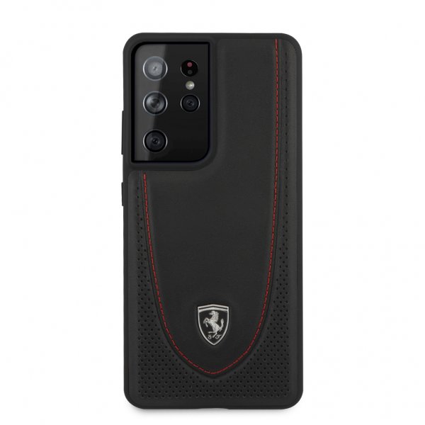 Ferrari Samsung Galaxy S21 Ultra Etui Logo Perforert Svart