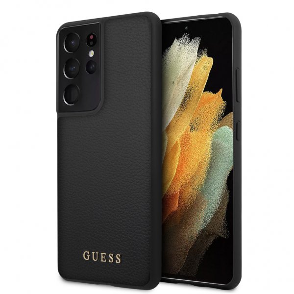 Guess Samsung Galaxy S21 Ultra Deksel Skinntekstur Svart