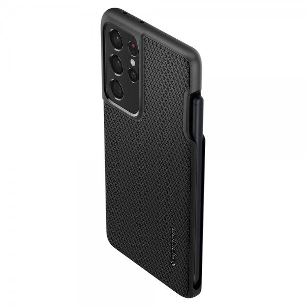 Spigen Samsung Galaxy S21 Ultra Deksel Liquid Air Pen Edition Matte Black