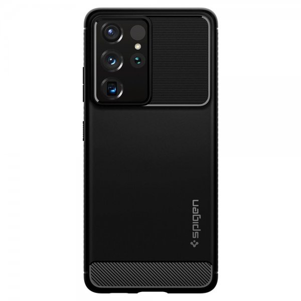 Spigen Samsung Galaxy S21 Ultra Deksel Rugged Armor Matte Black