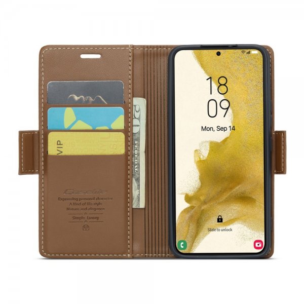 CaseMe Samsung Galaxy S22 Etui 023 Series Brun
