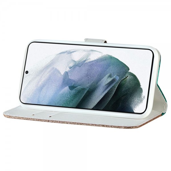 Samsung Galaxy S22 Plus Etui Krokodillemønster Glitter Grønn