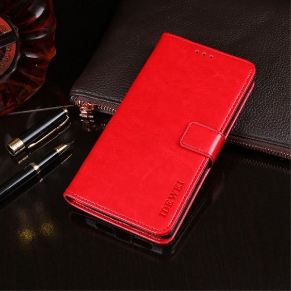 Samsung Galaxy S22 Plus Etui Skinntekstur Rød