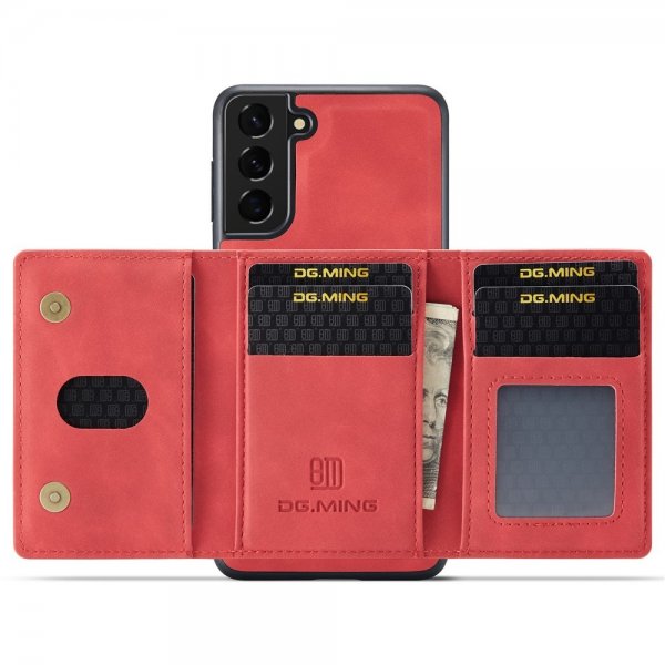 Dg.Ming Samsung Galaxy S22 Plus Deksel M2 Series Avtakbart Kortholder Rød