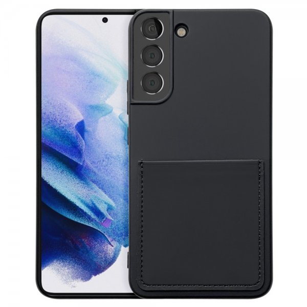 Samsung Galaxy S22 Plus Deksel Silikon Kortlomme Svart
