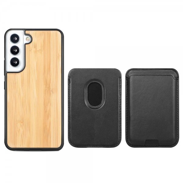 Samsung Galaxy S22 Plus Deksel Tre Avtakbart Kortholder Bamboo