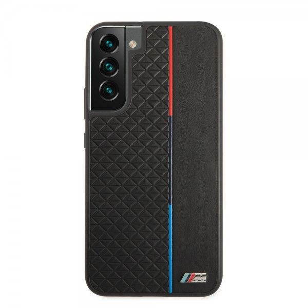 BMW Samsung Galaxy S22 Plus Deksel Triangle Pattern & Tricolor Stripe Svart