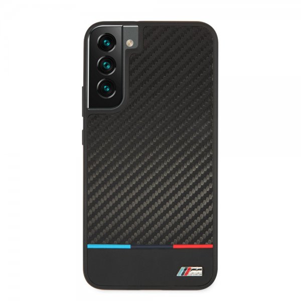 BMW Samsung Galaxy S22 Plus Deksel Tricolor Stripe Carbon Svart