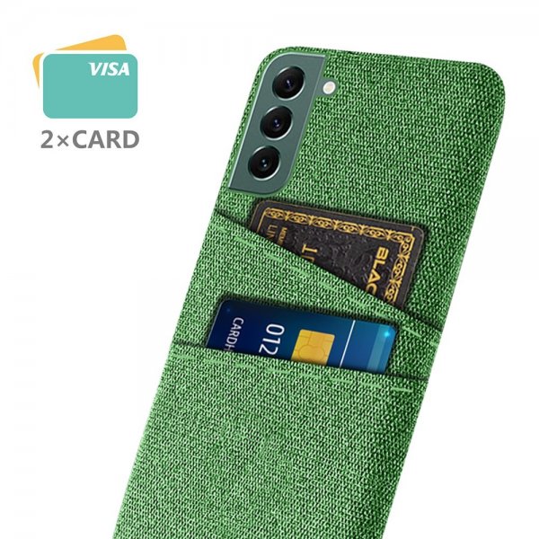 Samsung Galaxy S22 Plus Deksel To Kortlommer Stoff Grønn