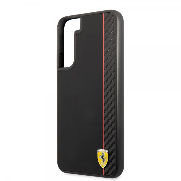Ferrari Samsung Galaxy S22 Plus Deksel Vertical Stripe Metal Logo Svart