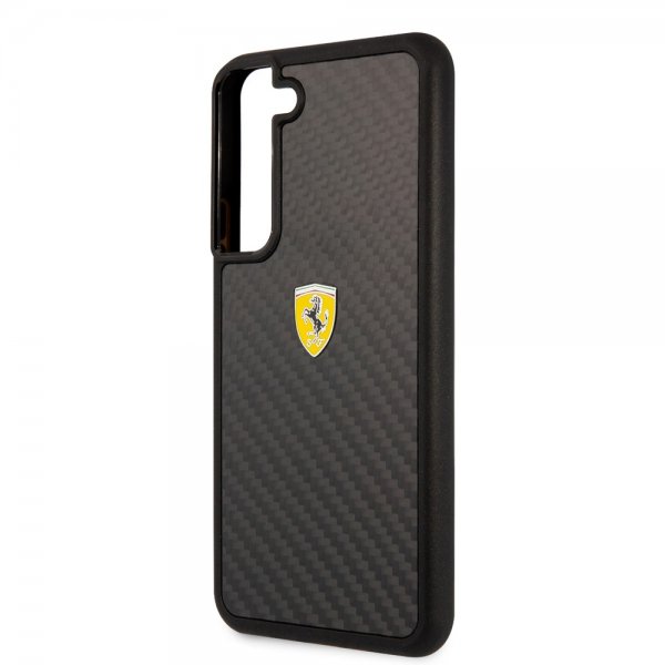 Ferrari Samsung Galaxy S22 Deksel Real Carbon Metal Logo Svart