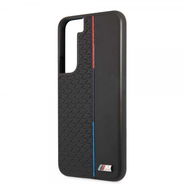 BMW Samsung Galaxy S22 Deksel Triangle Pattern & Tricolor Stripe Svart