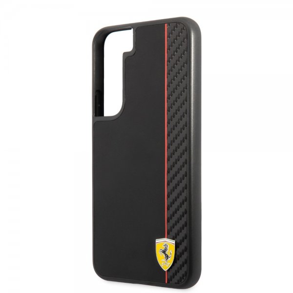 Ferrari Samsung Galaxy S22 Deksel Vertical Stripe Metal Logo Svart