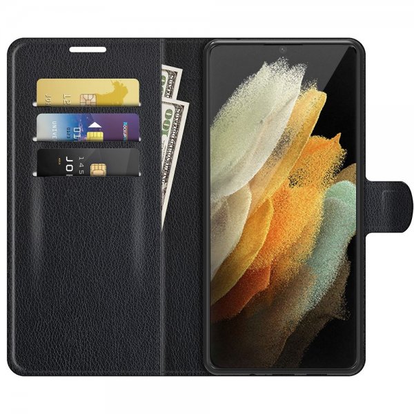 Nordic Covers Samsung Galaxy S22 Ultra Etui Litchi Raven Black