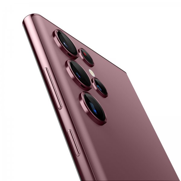 Spigen Samsung Galaxy S22 Ultra Kamerabeskytter GLAS.tR EZ Fit Optik Pro 2-pakning Burgundy