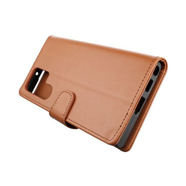Rvelon Samsung Galaxy S22 Ultra Etui Utbrettbar Kortlomme Brun