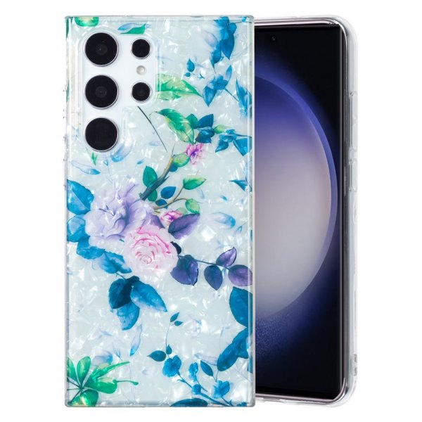 Samsung Galaxy S22 Ultra Deksel Marmormønster Rosor
