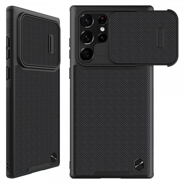 Nillkin Samsung Galaxy S22 Ultra Deksel med Tekstur Linsebeskyttelse Svart