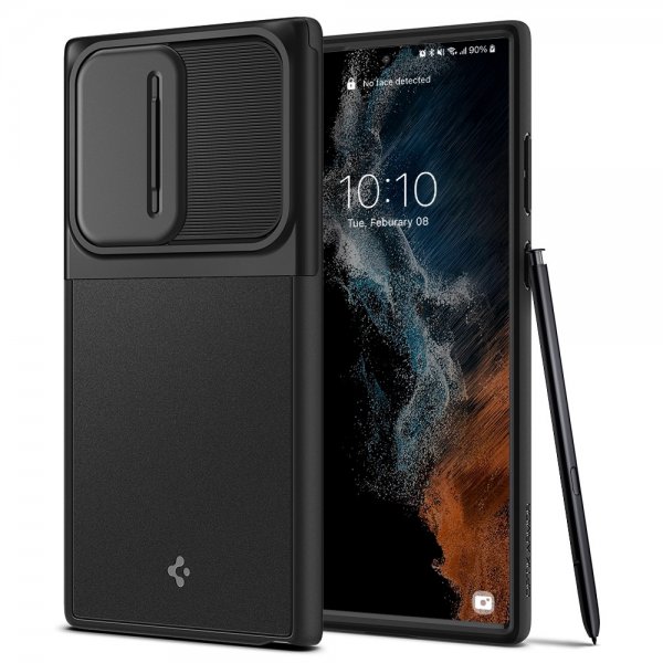 Spigen Samsung Galaxy S22 Ultra Deksel Optik Armor Svart