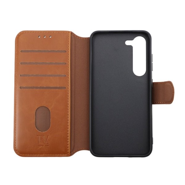 Rvelon Samsung Galaxy S23 Etui Utbrettbar Kortlomme Brun